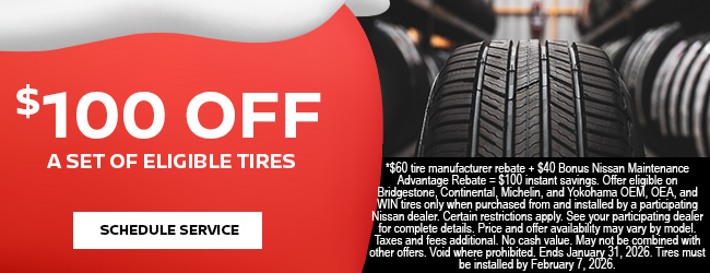 $100 Off A Set Of Eligible Tires special