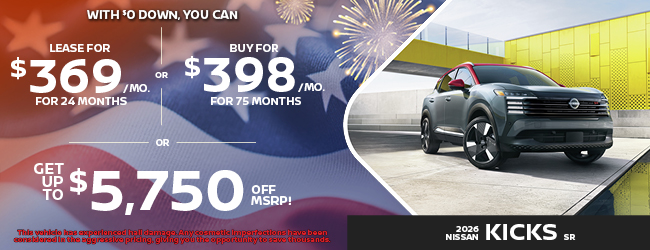 2026 Nissan Kicks SR offer